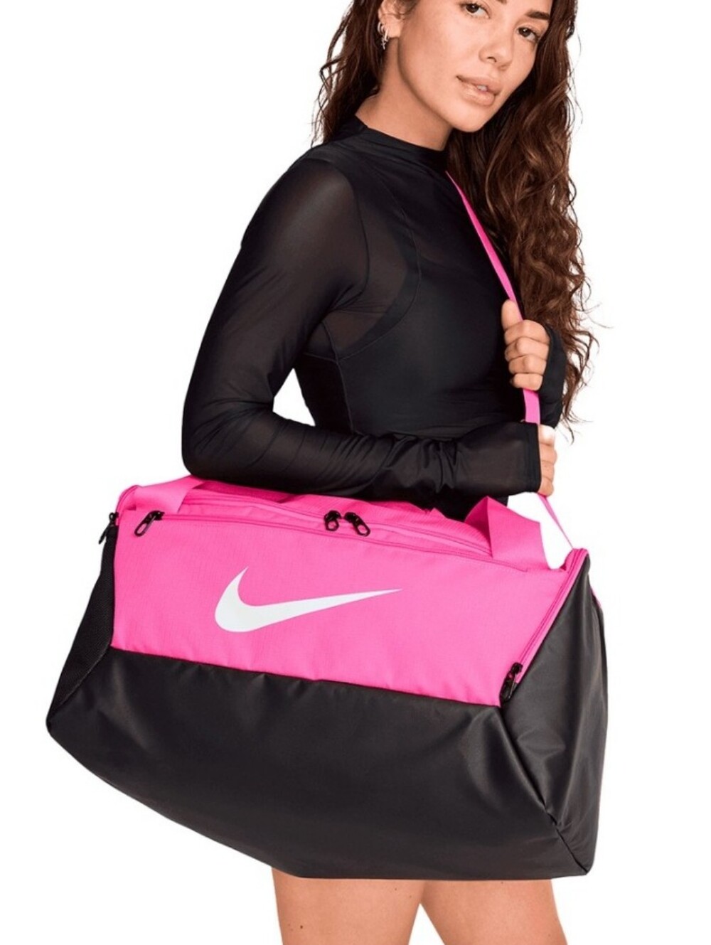NWT Nike Pink and Black Duffle Bag